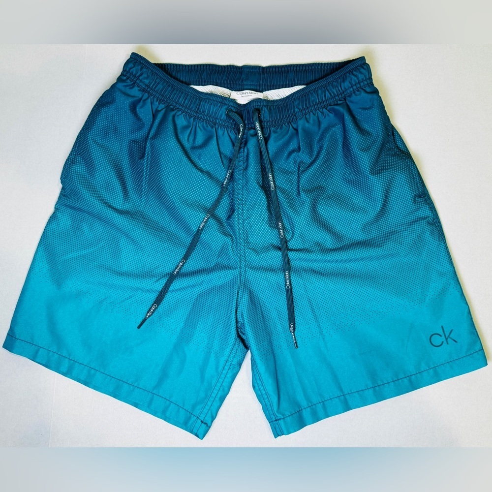Calvin Klein CK Men’s Swimwear Beach Shorts/Trunks Blue Atlantic Us Size M